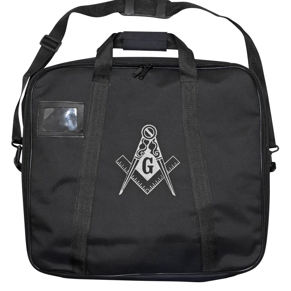 6717 Premium Masonic Apron Carrying Case Provincial Size Black with Silver